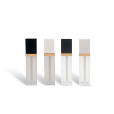 7ml Square Flat Transparent Frosted Lip Gloss Container Empty Plastic Lipstick Tube Cosmetic packaging